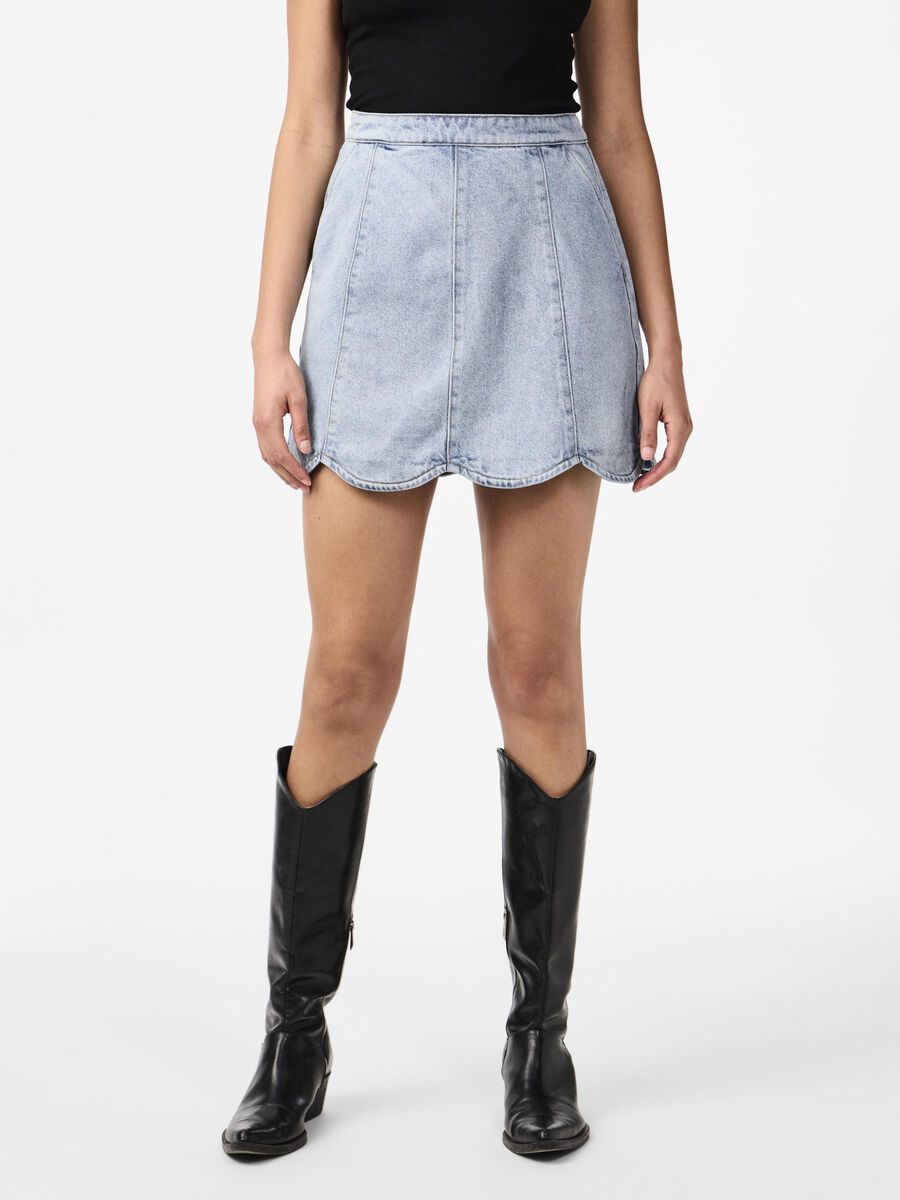 Carousel image - YASSCALLOP DENIM SKIRT, Light Blue Denim | 1