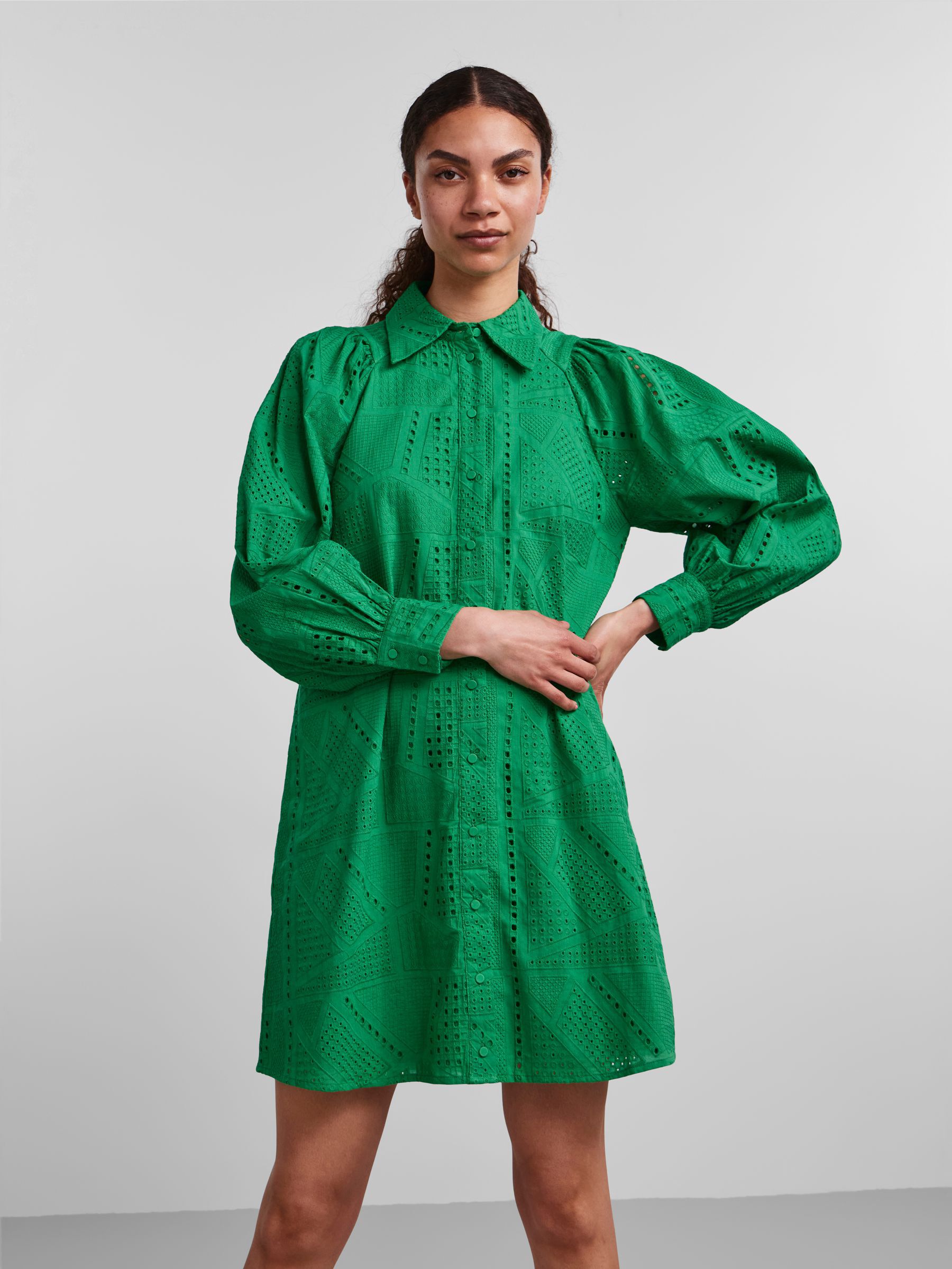 Bright green shirt dress shop