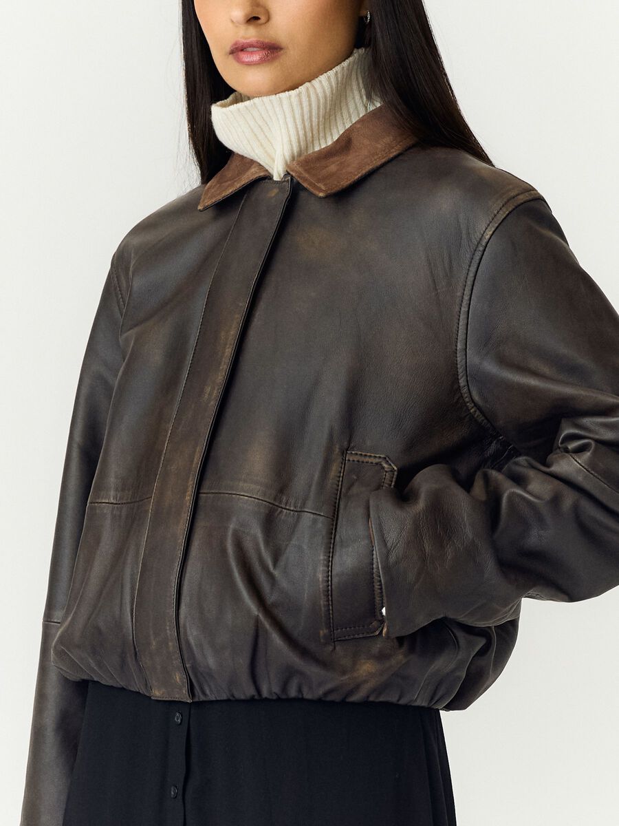 Carousel image 3 YASFEROS LS  LEATHER JACKET, Coffee Bean