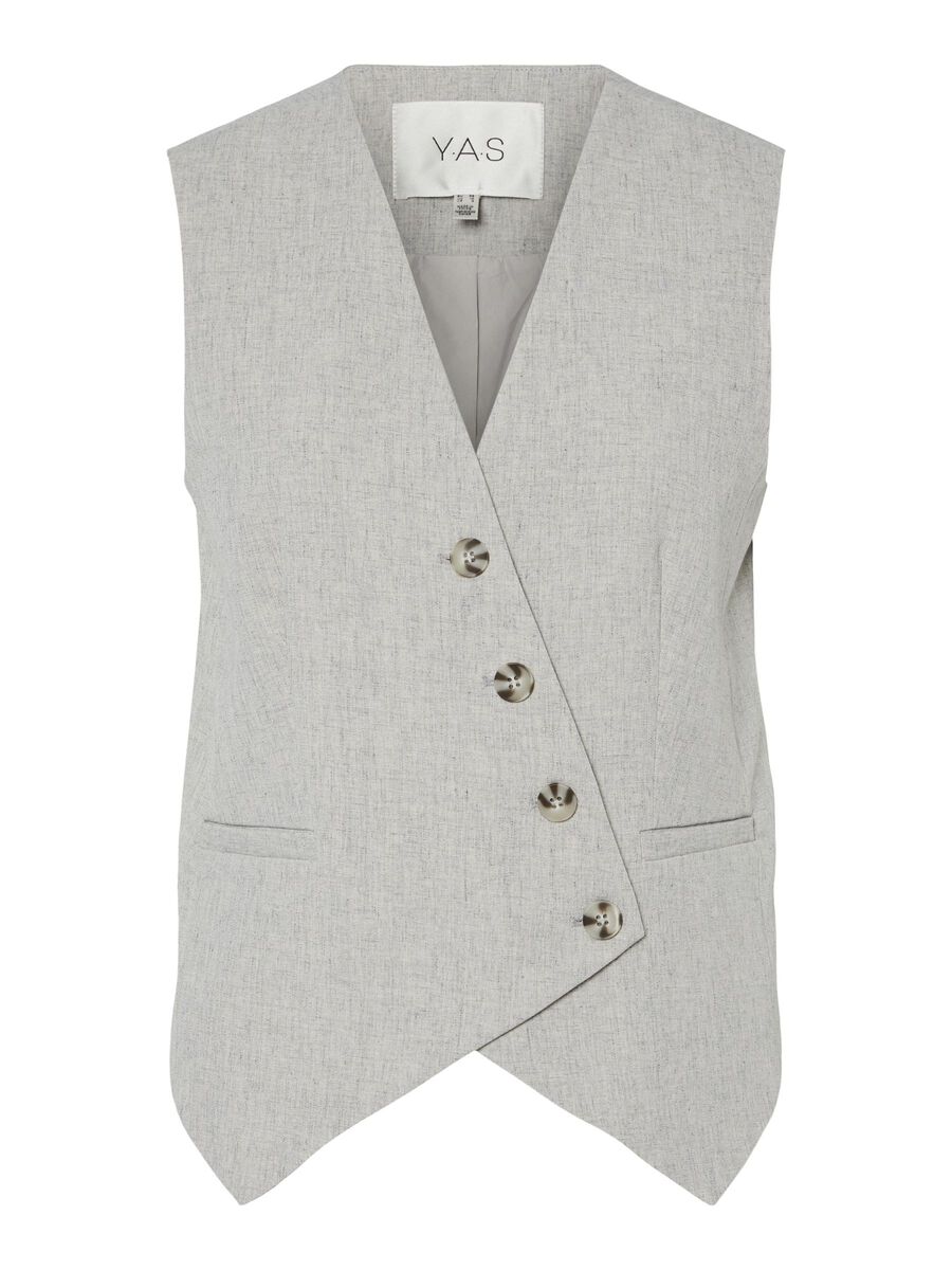 YAS YASRIU TAILORED WAISTCOAT, Light Grey Melange, highres - 26036846_LightGreyMelange_001.jpg