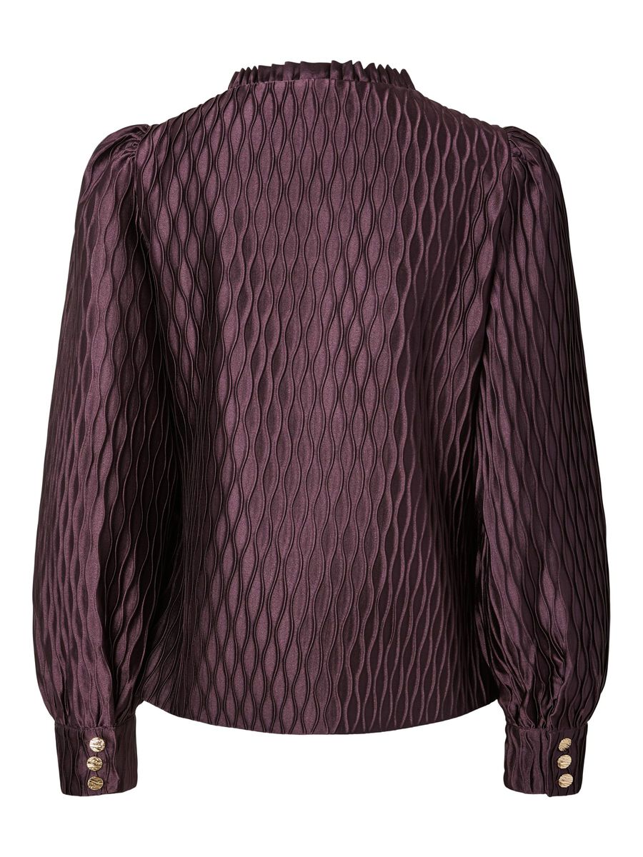 Carousel image 2 YASRIPPLE LS V-NECK  SHIRT, Plum Perfect