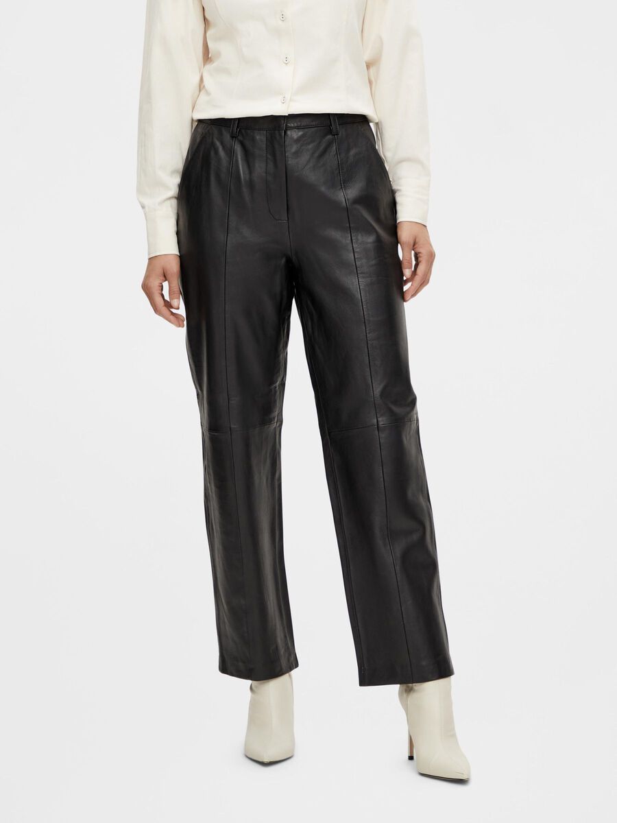 Y.A.S YASRICCA LEATHER TROUSERS, Black, highres - 26025787_Black_003.jpg