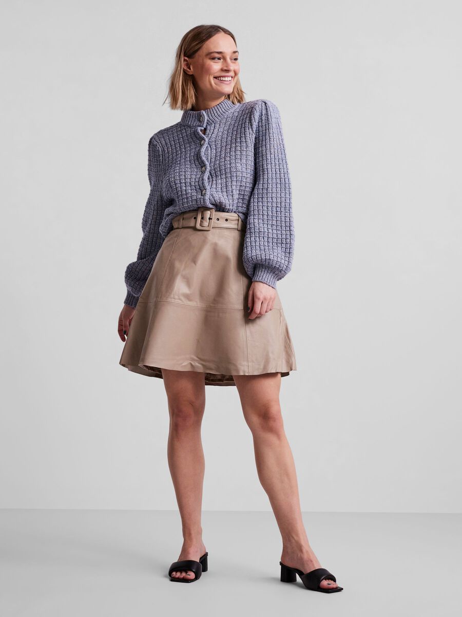 Carousel image - YASELLI LEATHER MINI SKIRT, Chinchilla | 4