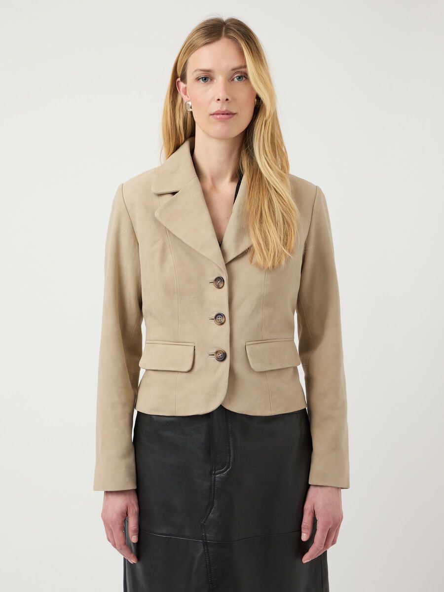 Product carousel image - YASTHELA SUEDE LEER JAS, Pale Khaki | 1