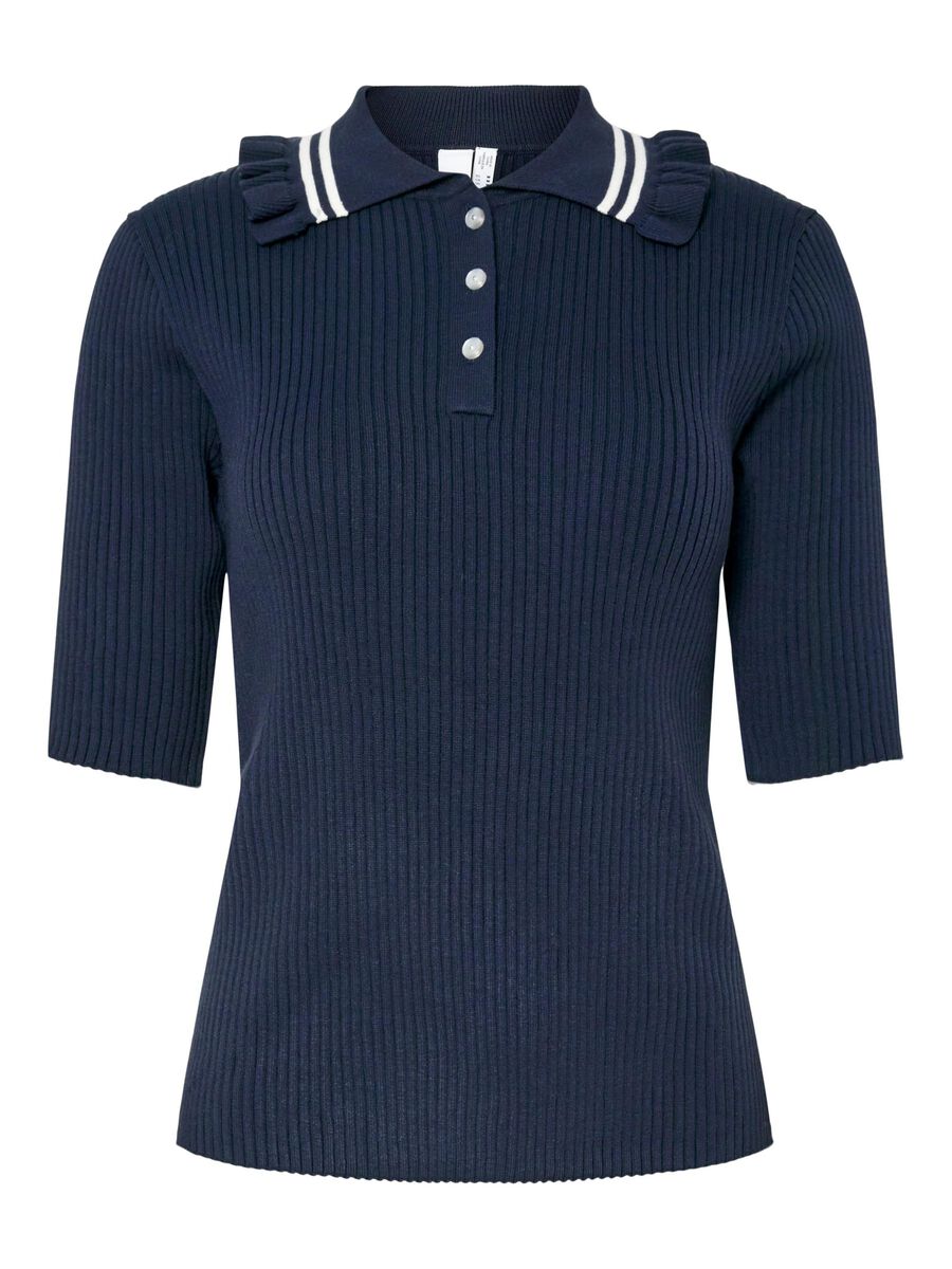 Product carousel image - YASPRIMOS 3/4 KNITTED PULLOVER, Navy Blazer | 2