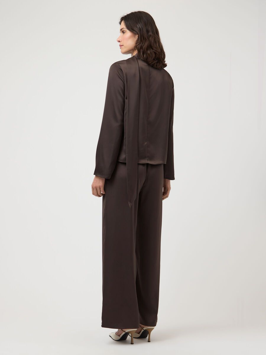 Product carousel image - YASPELLA HW  WIDE-LEG TROUSERS, Chocolate Brown | 2