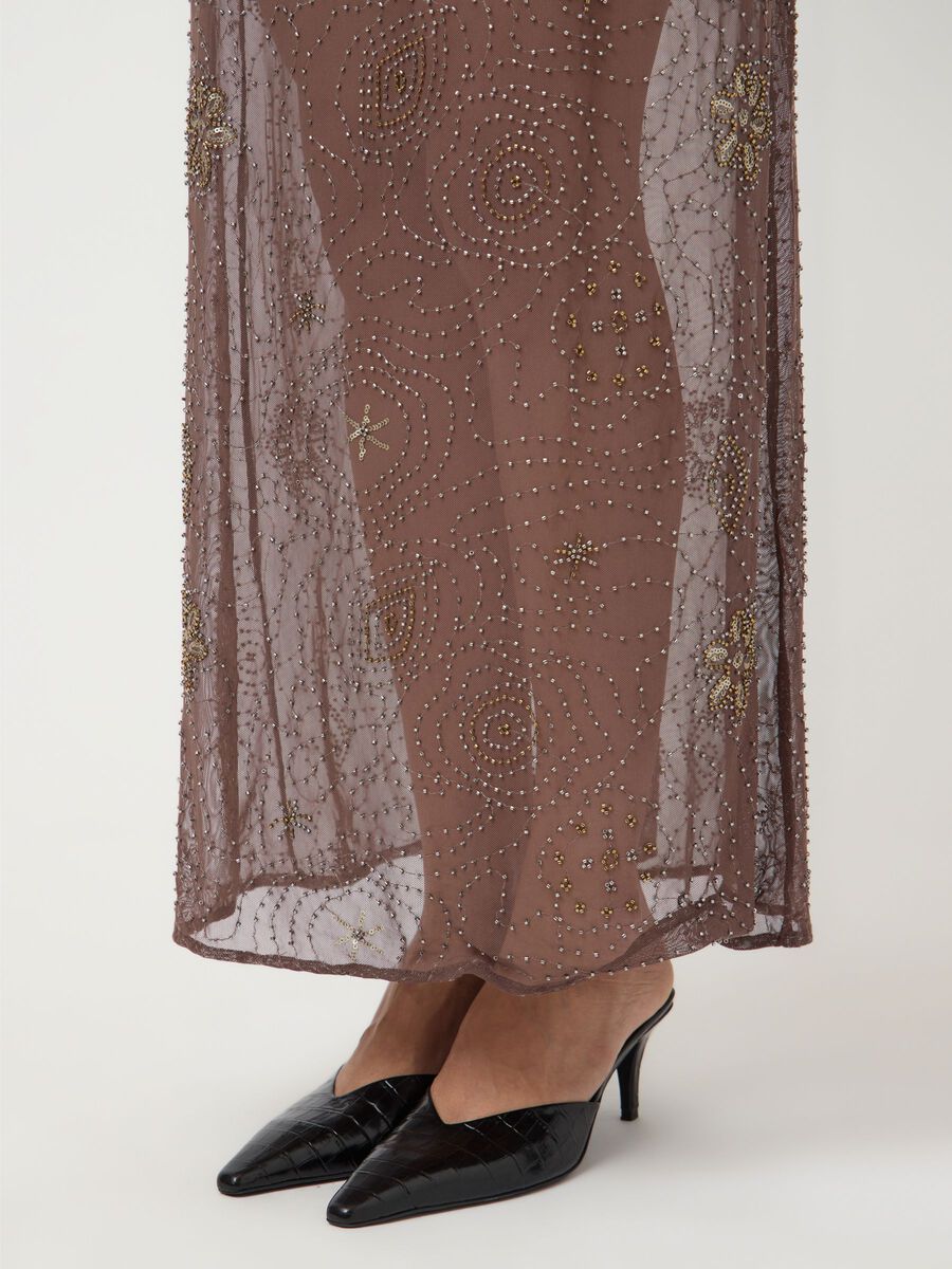 Carousel image - YASNURA MESH HW MAXI ROK, Peyote | 5