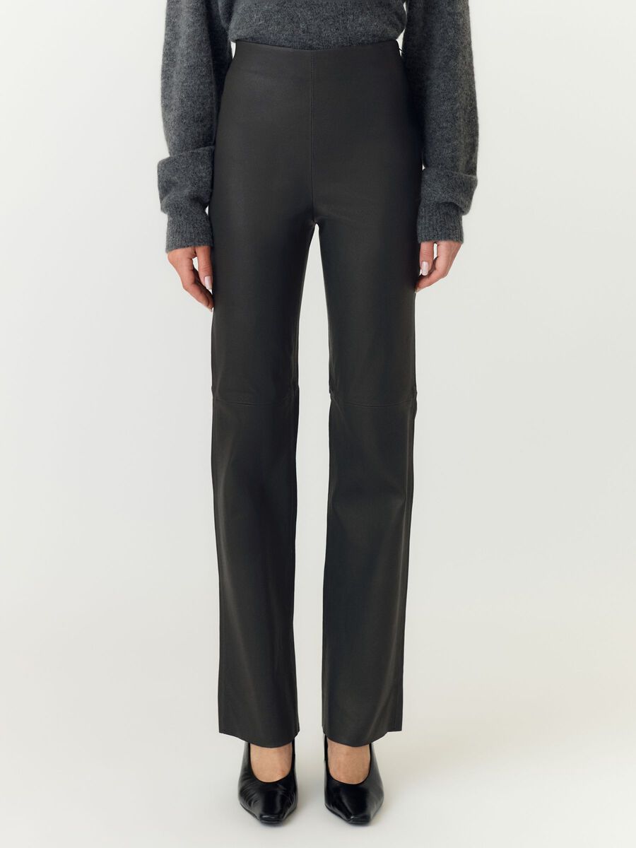 Product tile image YASZELLU PANTALON EN CUIR, Black 26031971_Black