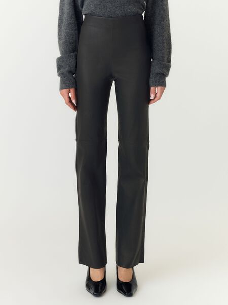 YAS YASZELLU PANTALON EN CUIR, Black, highres - 26031971_Black_003.jpg