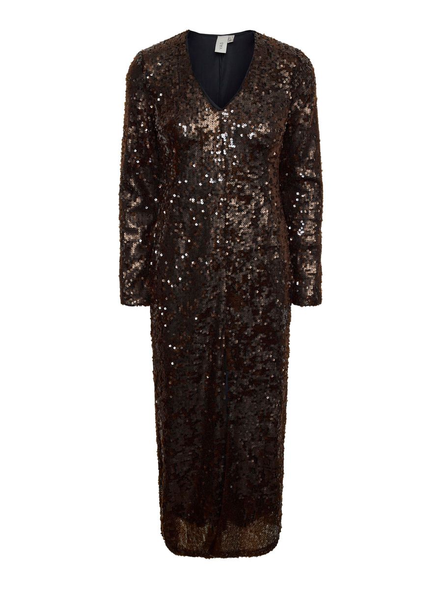 Product carousel image - YASPIO ROBE MI-LONGUE, Decadent Chocolate | 2