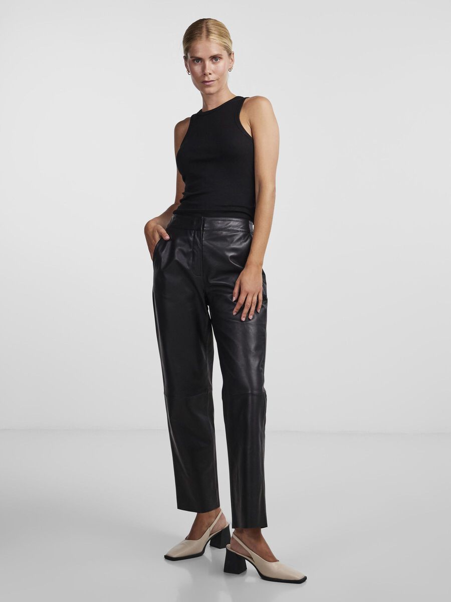 Product carousel image - YASLINE LEREN BROEK, Black | 1
