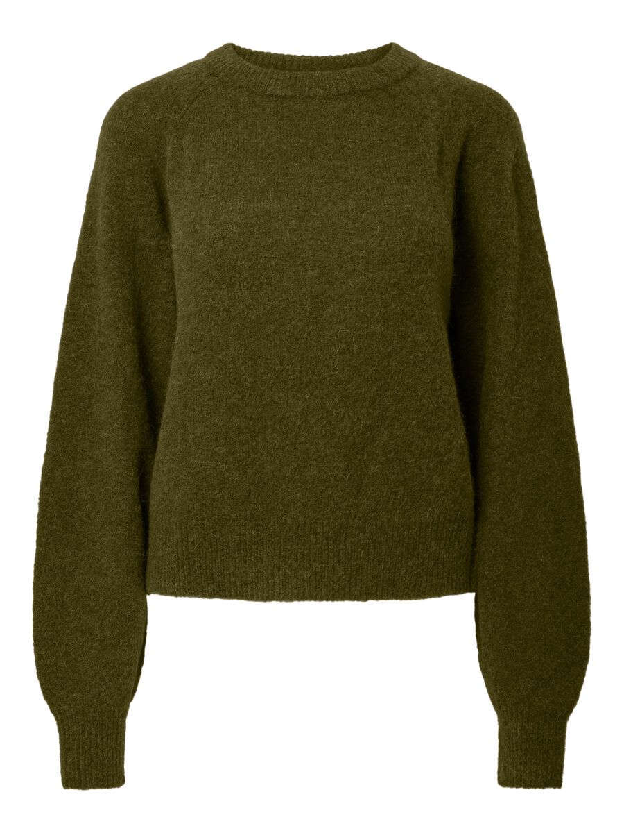 Product tile image YASJOHI WOOL BLEND KNITTED PULLOVER, Fir Green 26040003_FirGreen