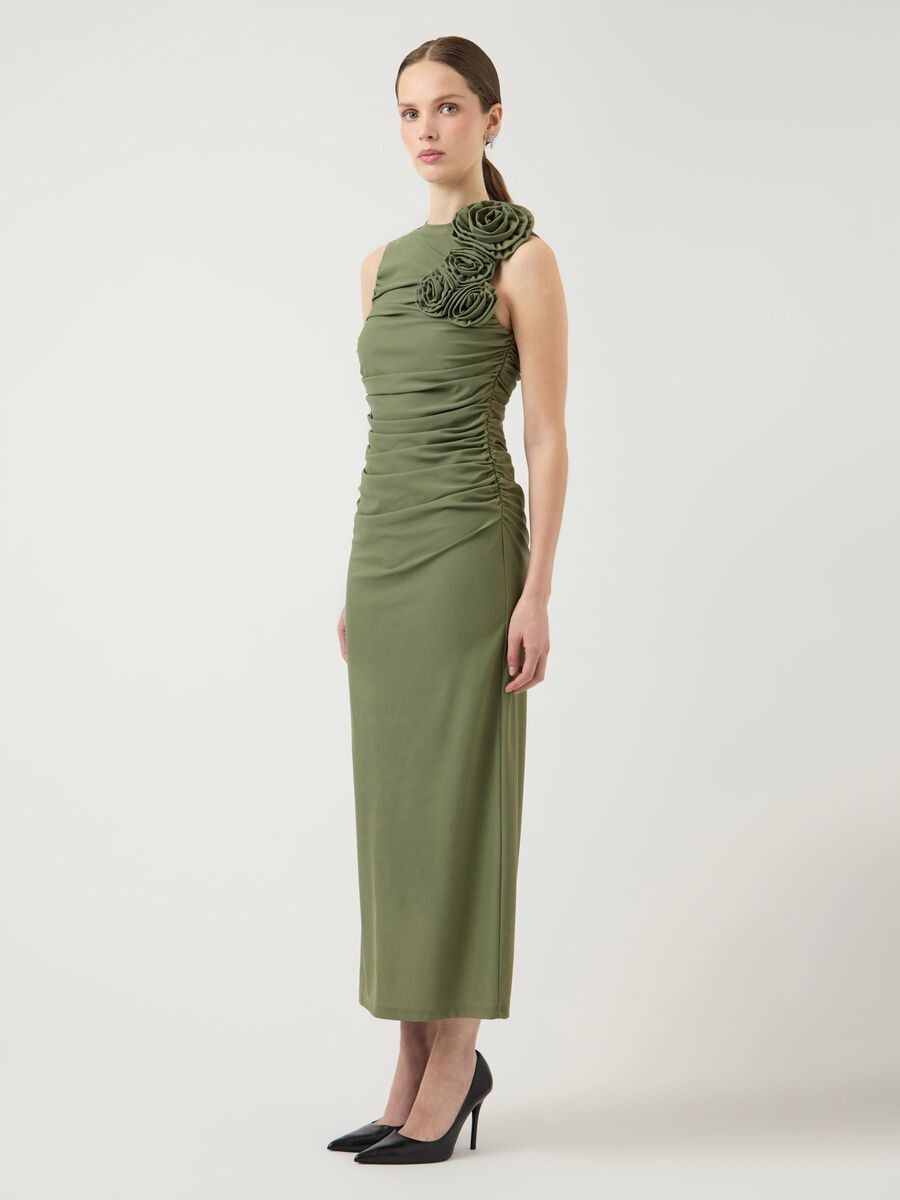 Product carousel image - YASDONA MAXI DRESS, Oil Green | 1