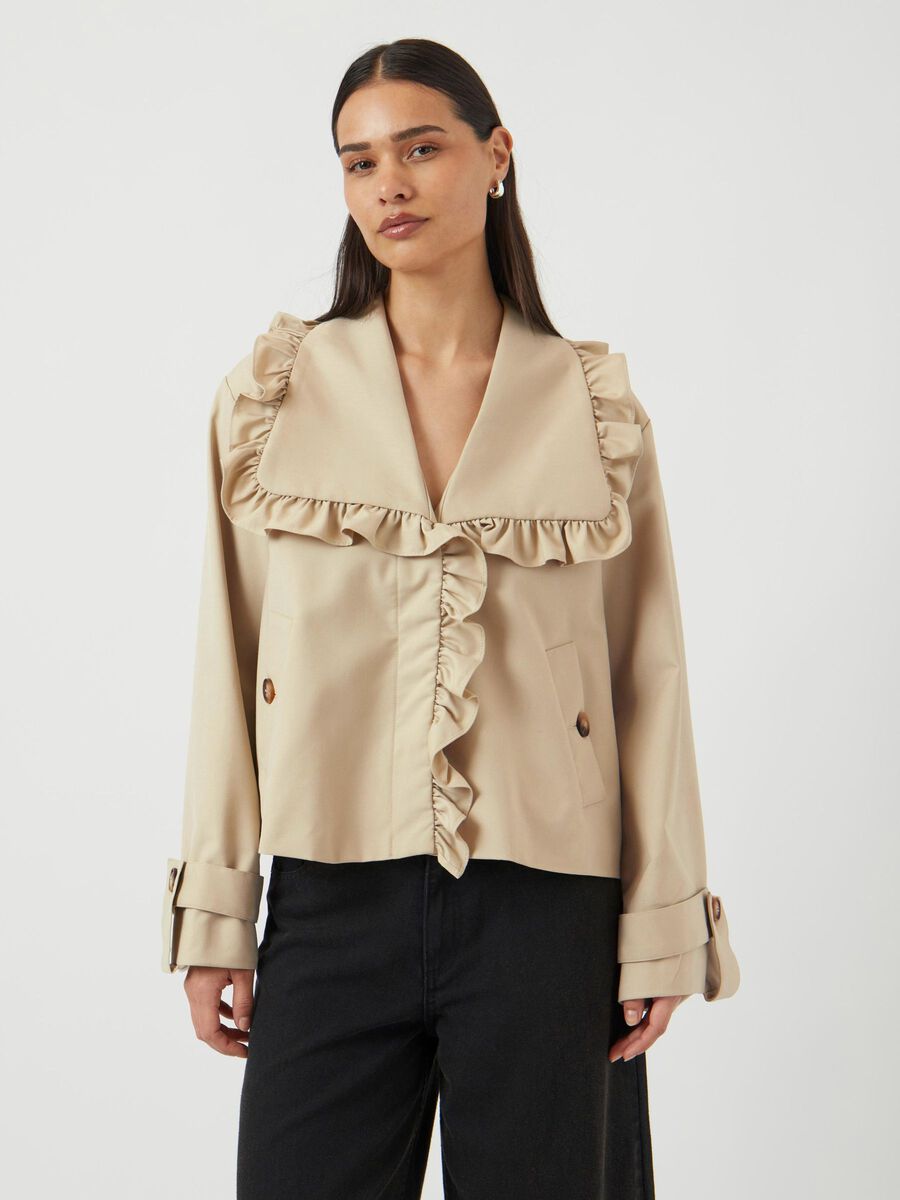 YAS YASELSANA SHORT TRENCHCOAT, Travertine, highres - 26038133_Travertine_003.jpg