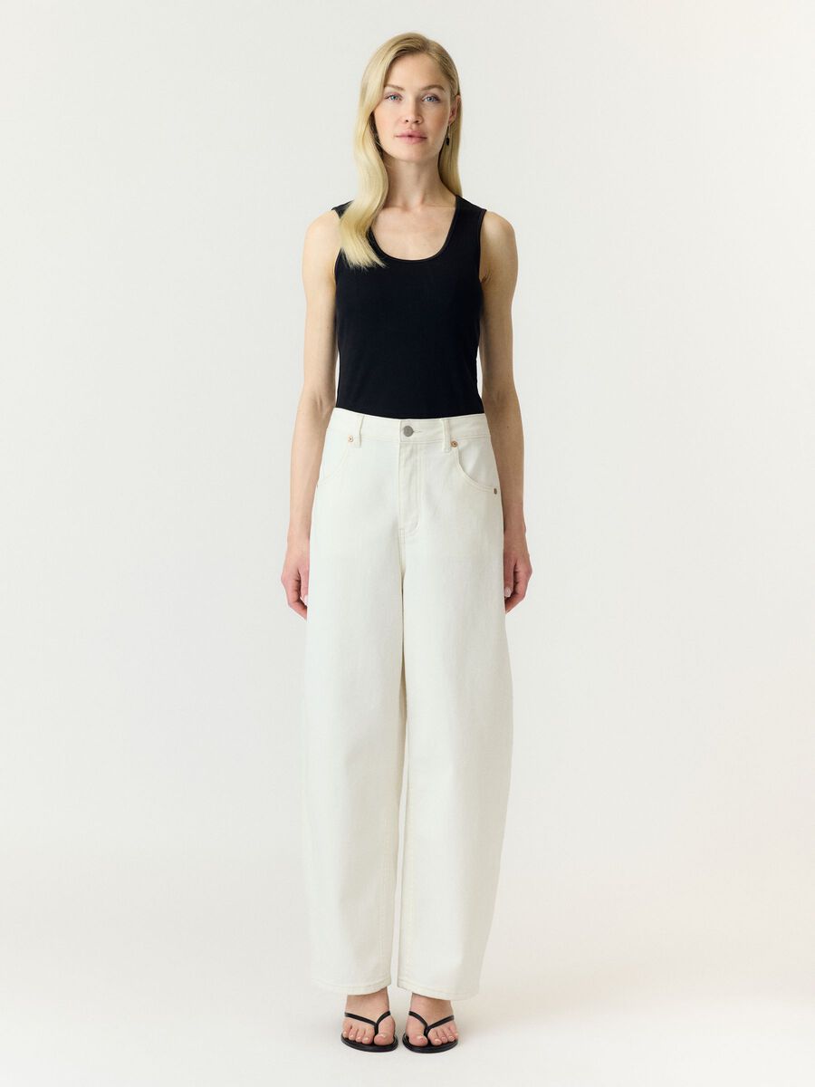 Carousel image 4 YASLUA ANKEL BARREL FIT JEANS, Ecru