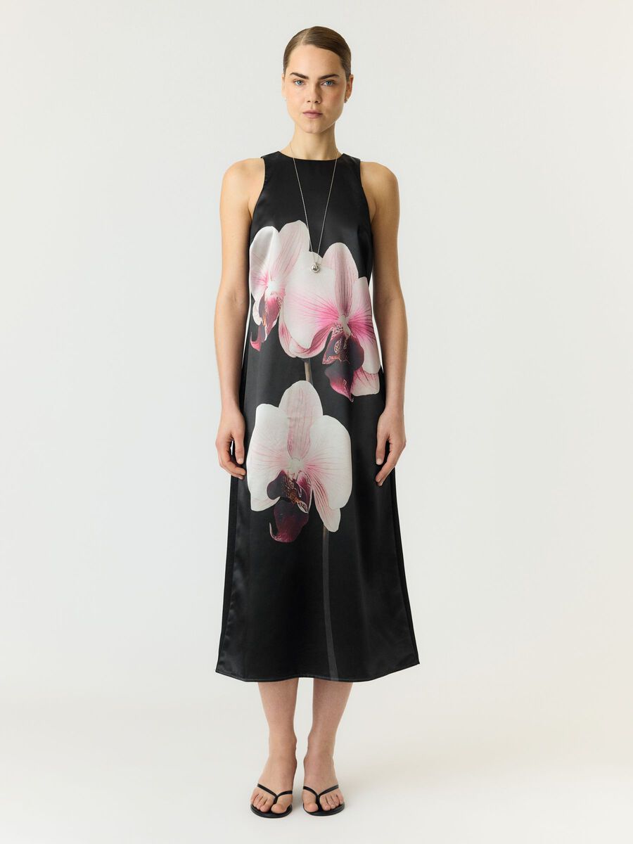 Product tile image - YASORCHIDA SATIN  MAXI DRESS, Black | 26039936_Black_1251326