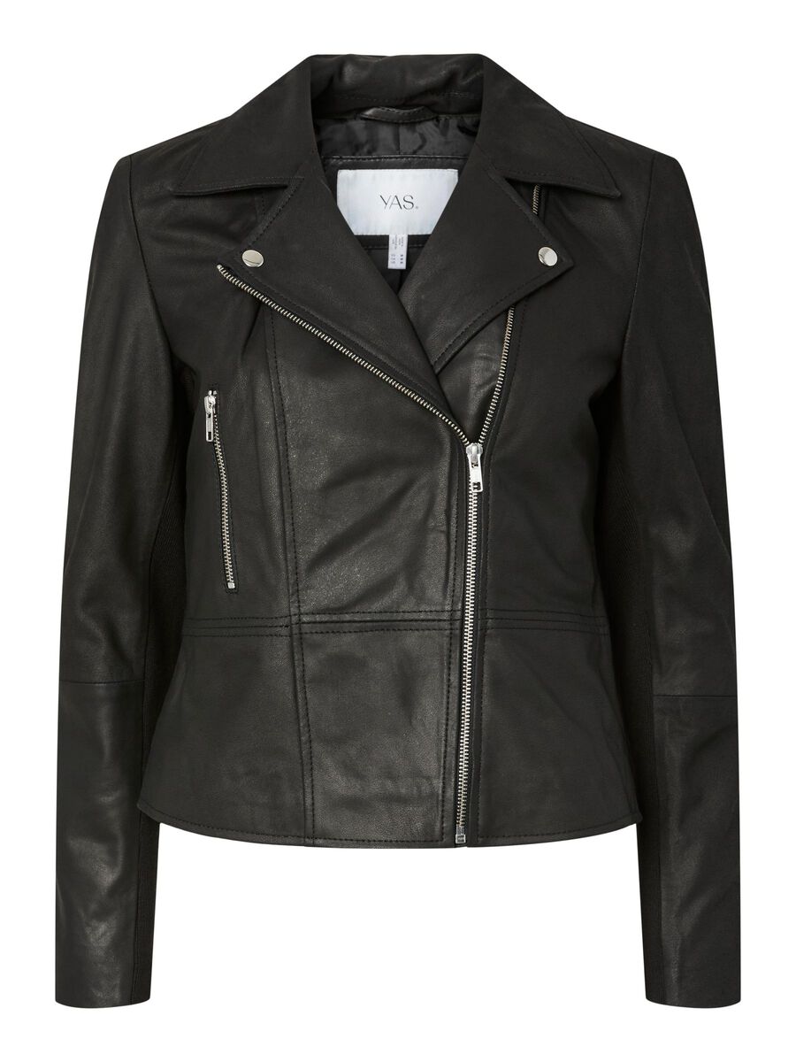 YAS YASSOPHIE LEDER BIKERJACKE, Black, highres - 26018510_Black_001.jpg