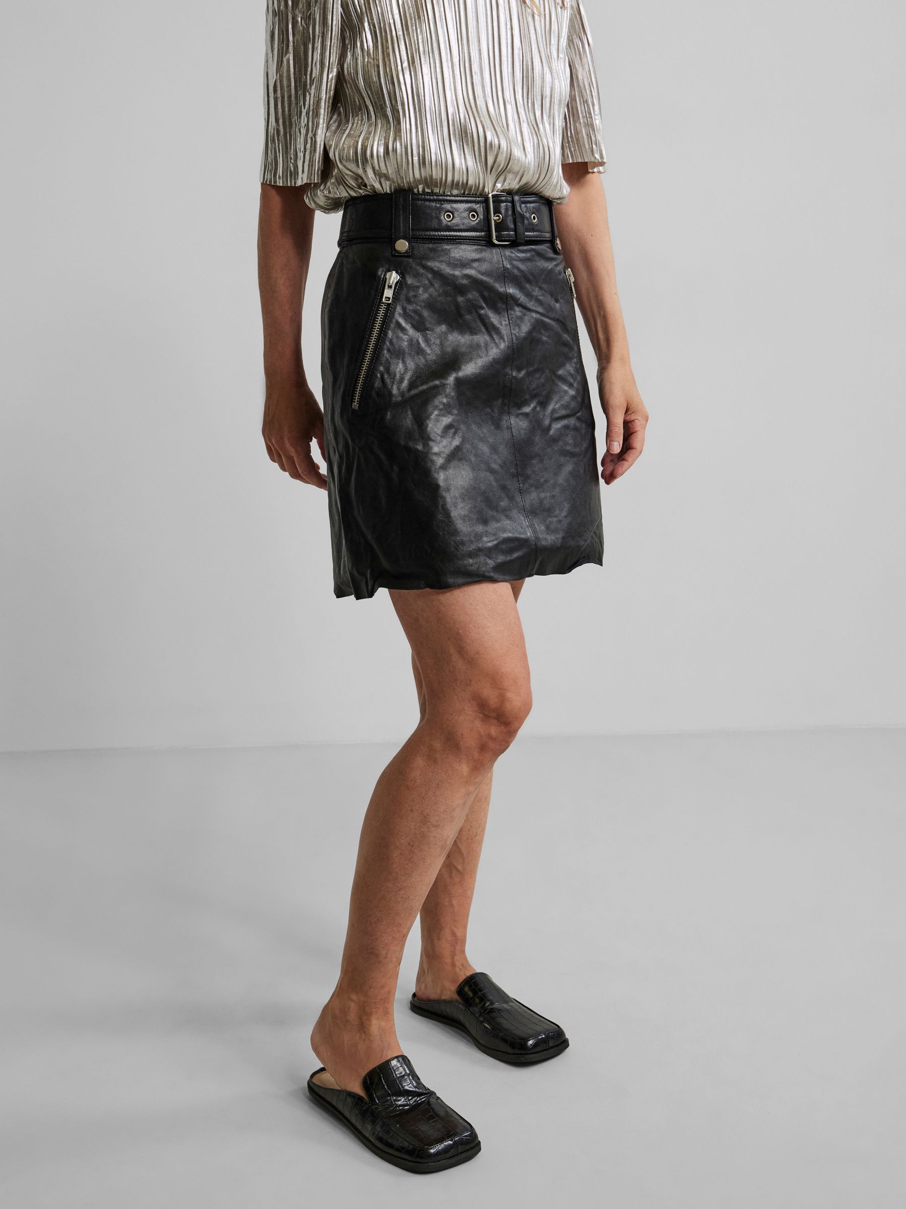 Leren minirok hotsell