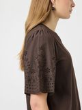 Product image thumbnail - YASLEX BRODERIE ANGLAIS T-SHIRT, Chocolate Brown | 3