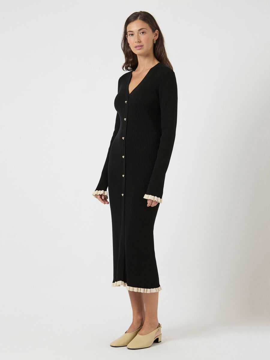 Product carousel image - YASFLOMA GEBREIDE JURK, Black | 1