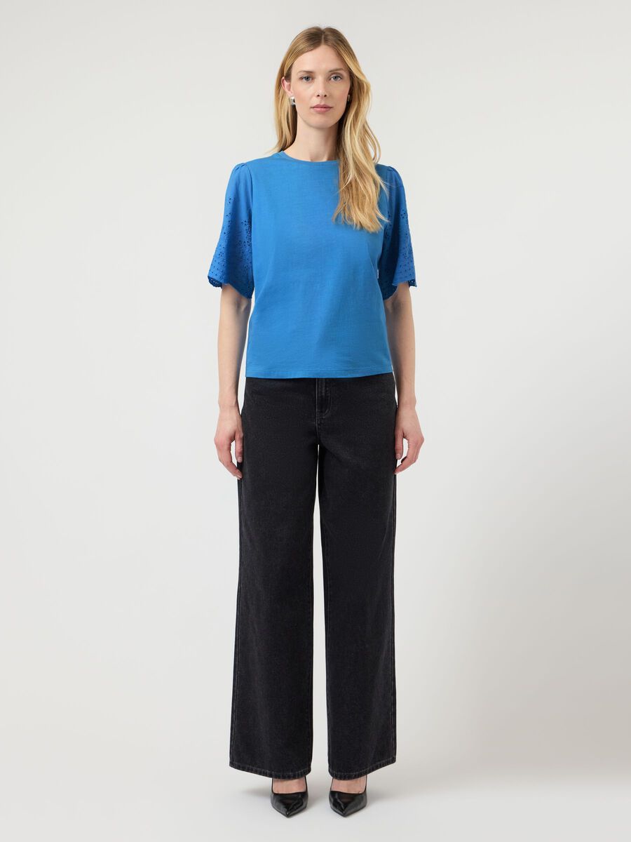 Carousel image - YASLEX BRODERIE ANGLAIS T-SHIRT, Marina | 4