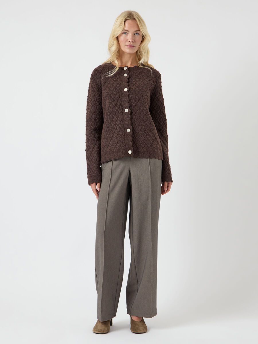 Carousel image - YASBUBBLE KNITTED CARDIGAN, Hot Fudge | 4