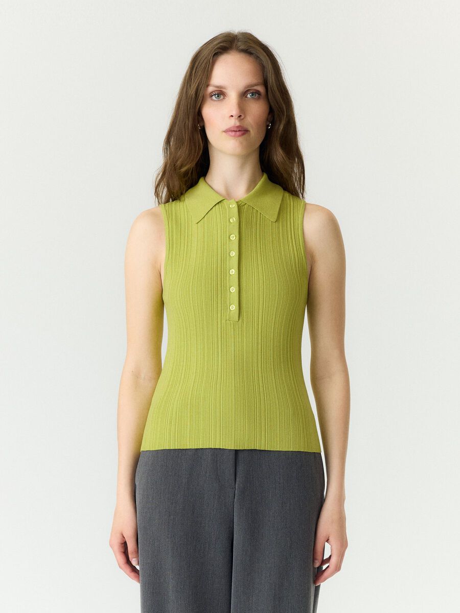 Product tile image YASTANKI POLO  KNITTED TOP, Apple Green 26040373_AppleGreen
