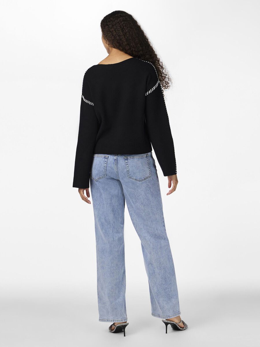 YAS YASSTITCHA STICKAD TRÖJA, Black, highres - 26032495_Black_004.jpg