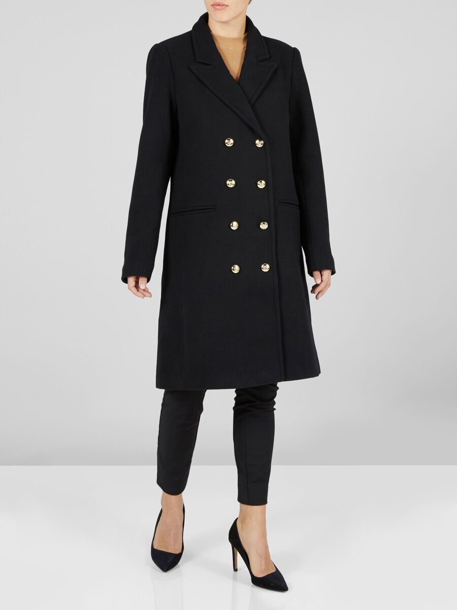 Y.A.S GOLD BUTTON COAT, Black, highres - 26007538_Black_003.jpg