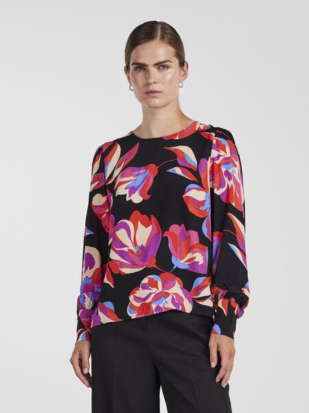 Y.A.S YASFIMA TOP MET LANGE MOUWEN, Black, highres - 26030733_Black_1043547_003.jpg