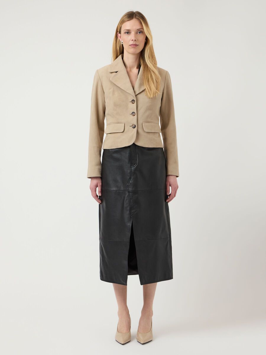 Carousel image - YASTHELA RUSKINDSL&AElig;DER JAKKE, Pale Khaki | 4