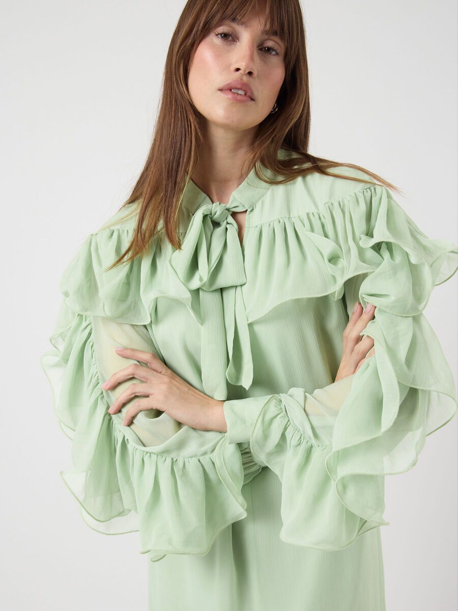 Carousel image - YASNOEL MINI DRESS, Smoke Green | 3