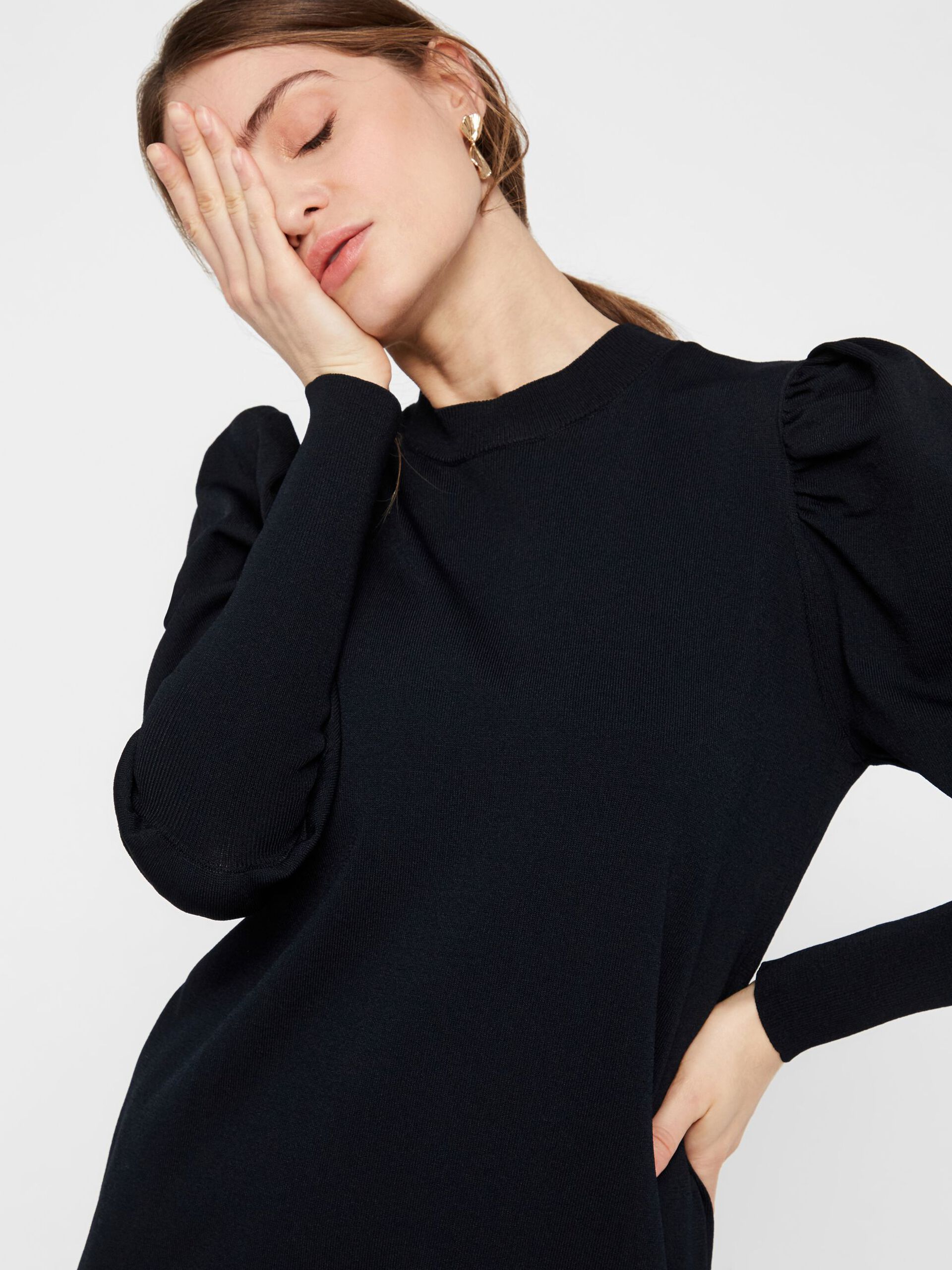 Carousel image - YASINES KNITTED DRESS, Black | 5