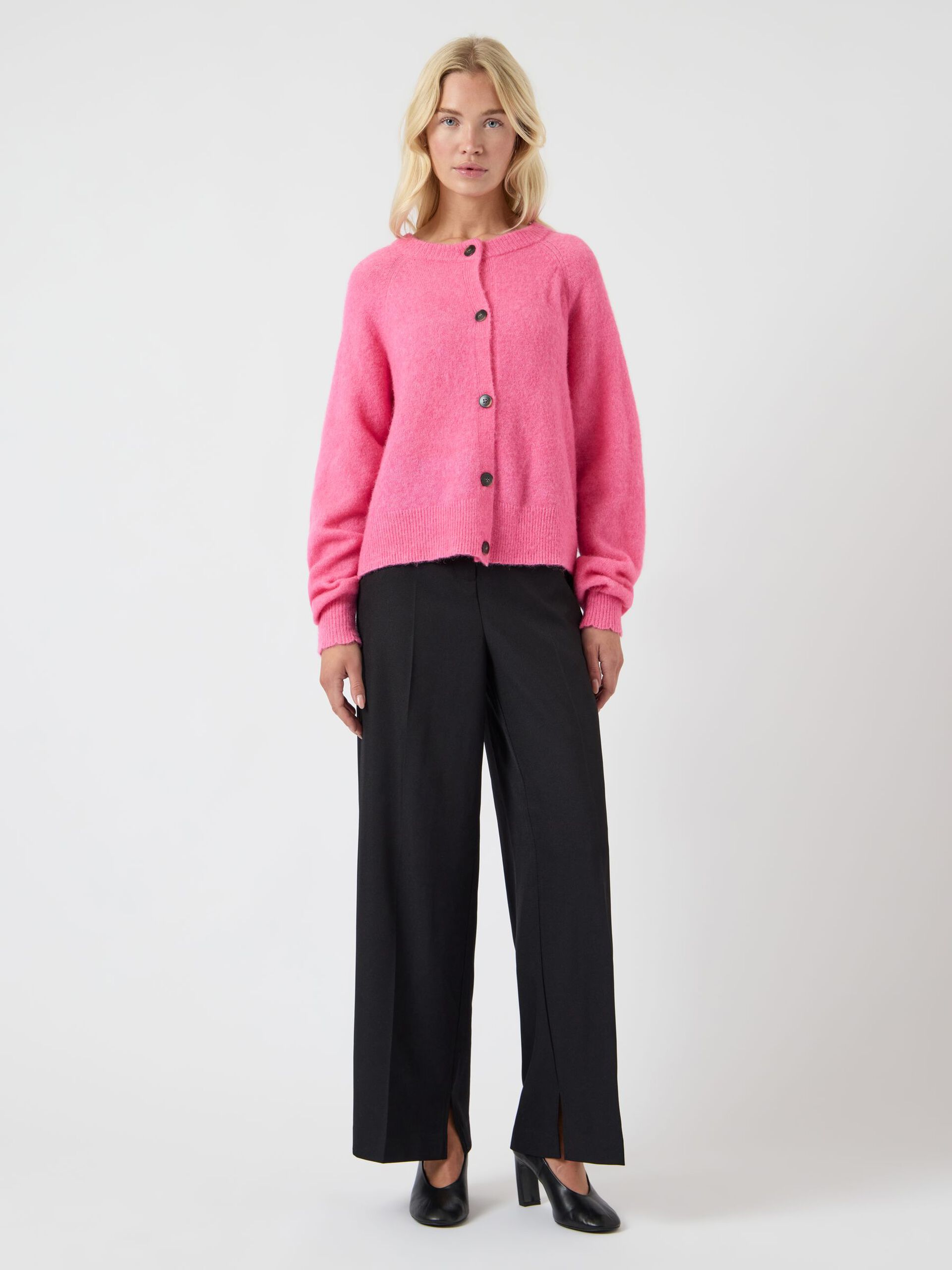 Carousel image - YASJOHI WOOL KNITTED CARDIGAN, Begonia Pink | 4