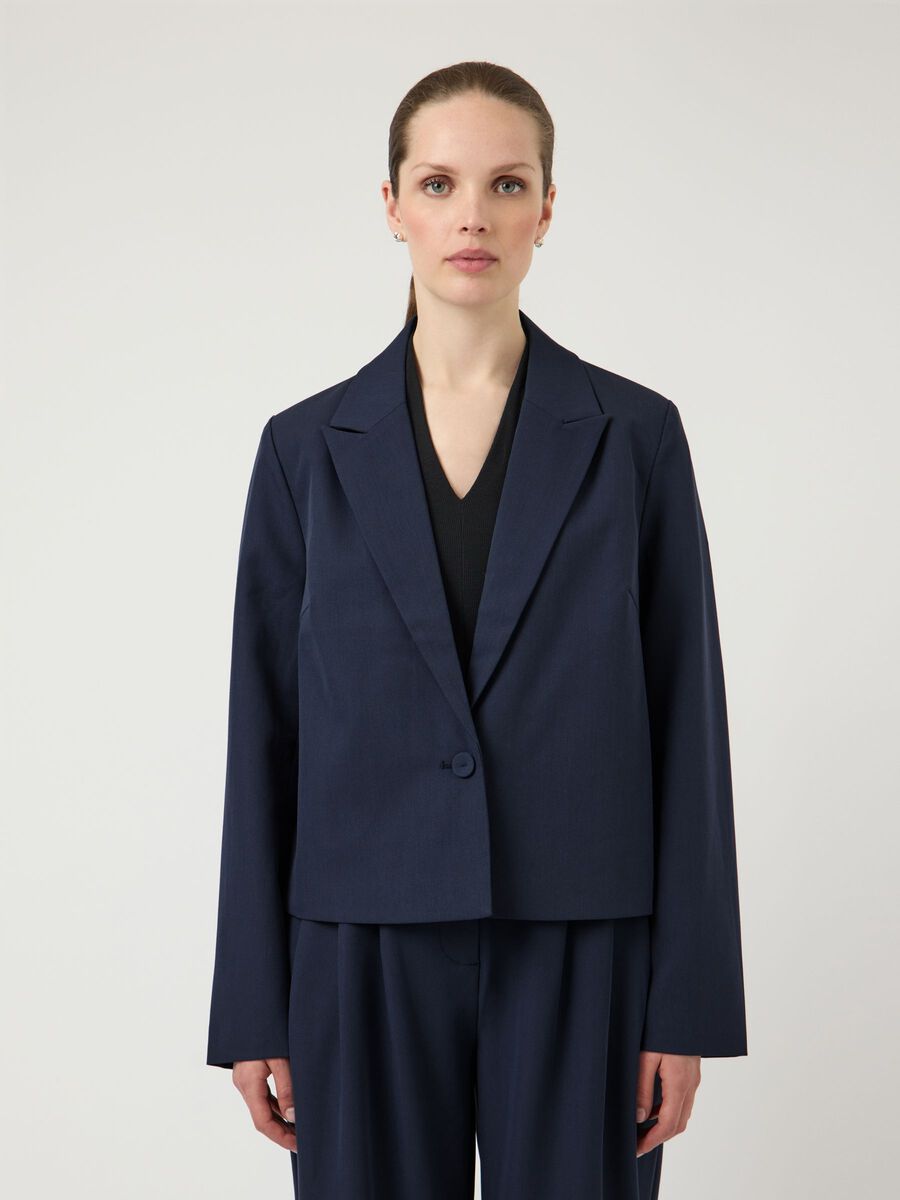 Product carousel image - YASDAKOTA CROPPED BLAZER, Navy Blazer | 1