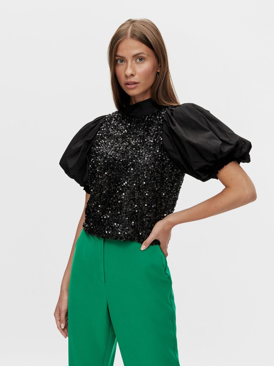 Carousel image - YASLELLO TOPP MED PUFFERMER, Black | 1