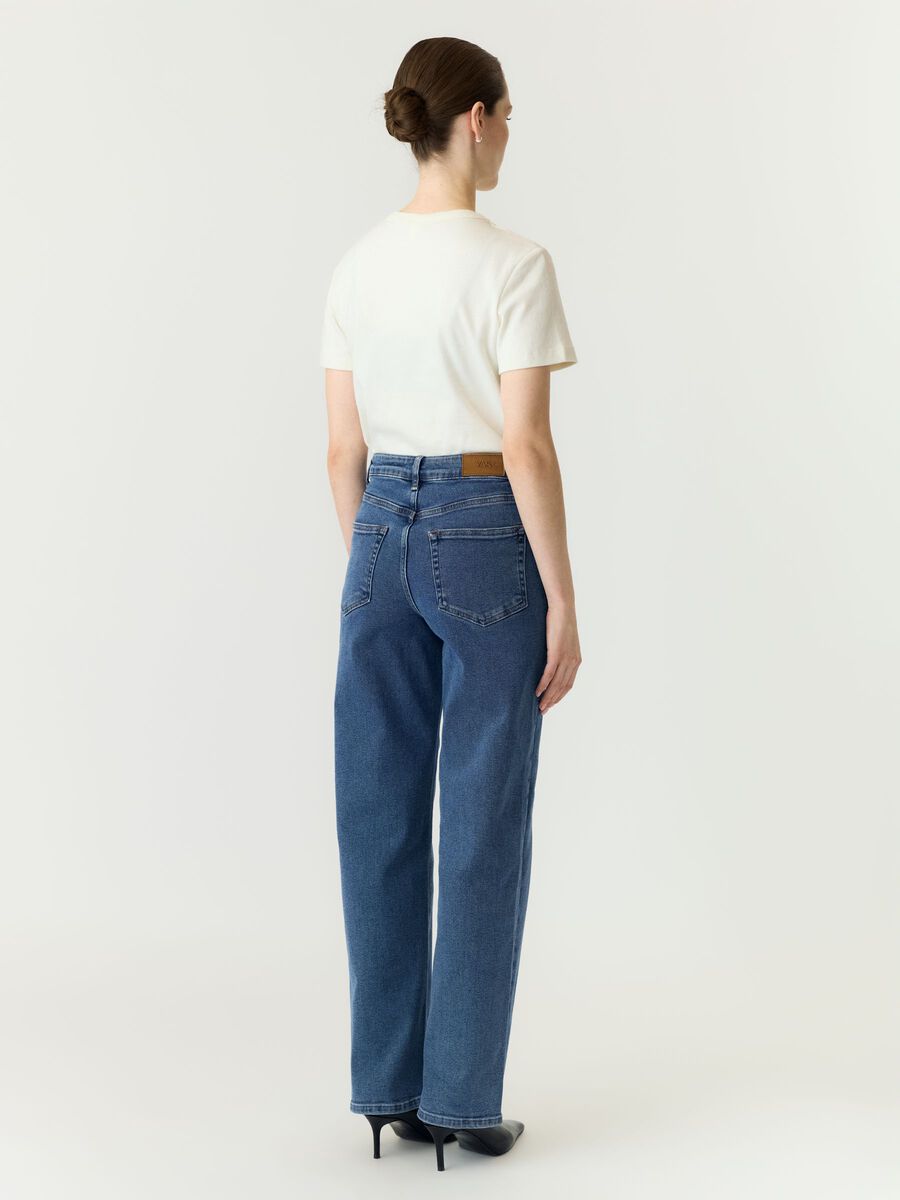Carousel image 2 YASROSIE HW STRAIGHT FIT-JEANS, Medium Blue Denim
