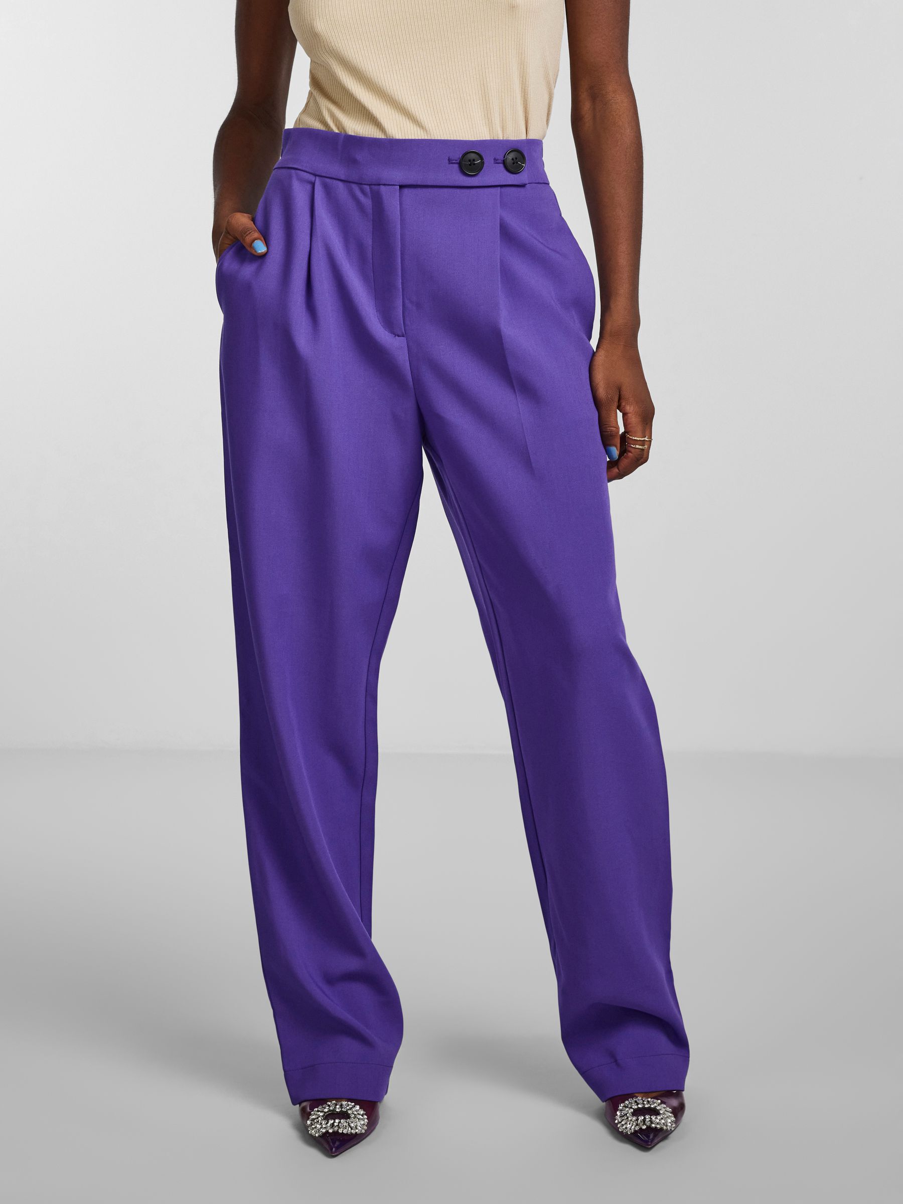 Purple High Stretch Magic Trousers  Boutique Store