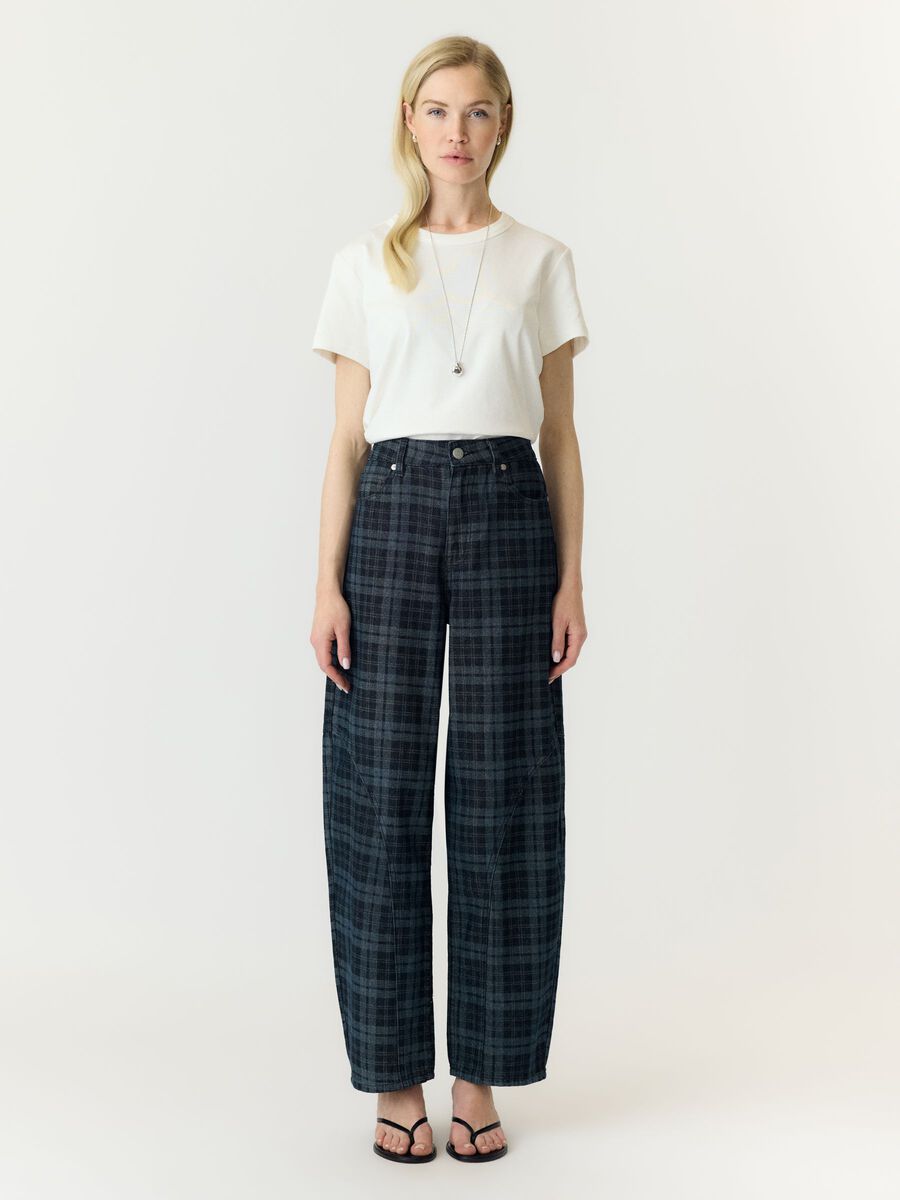 Carousel image 4 YASLUA HW BARREL JEANS, Dark Blue Denim