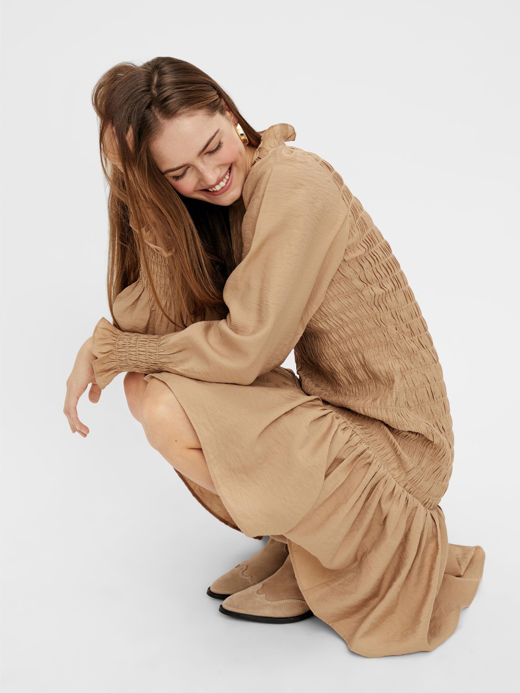 Brown smock dress