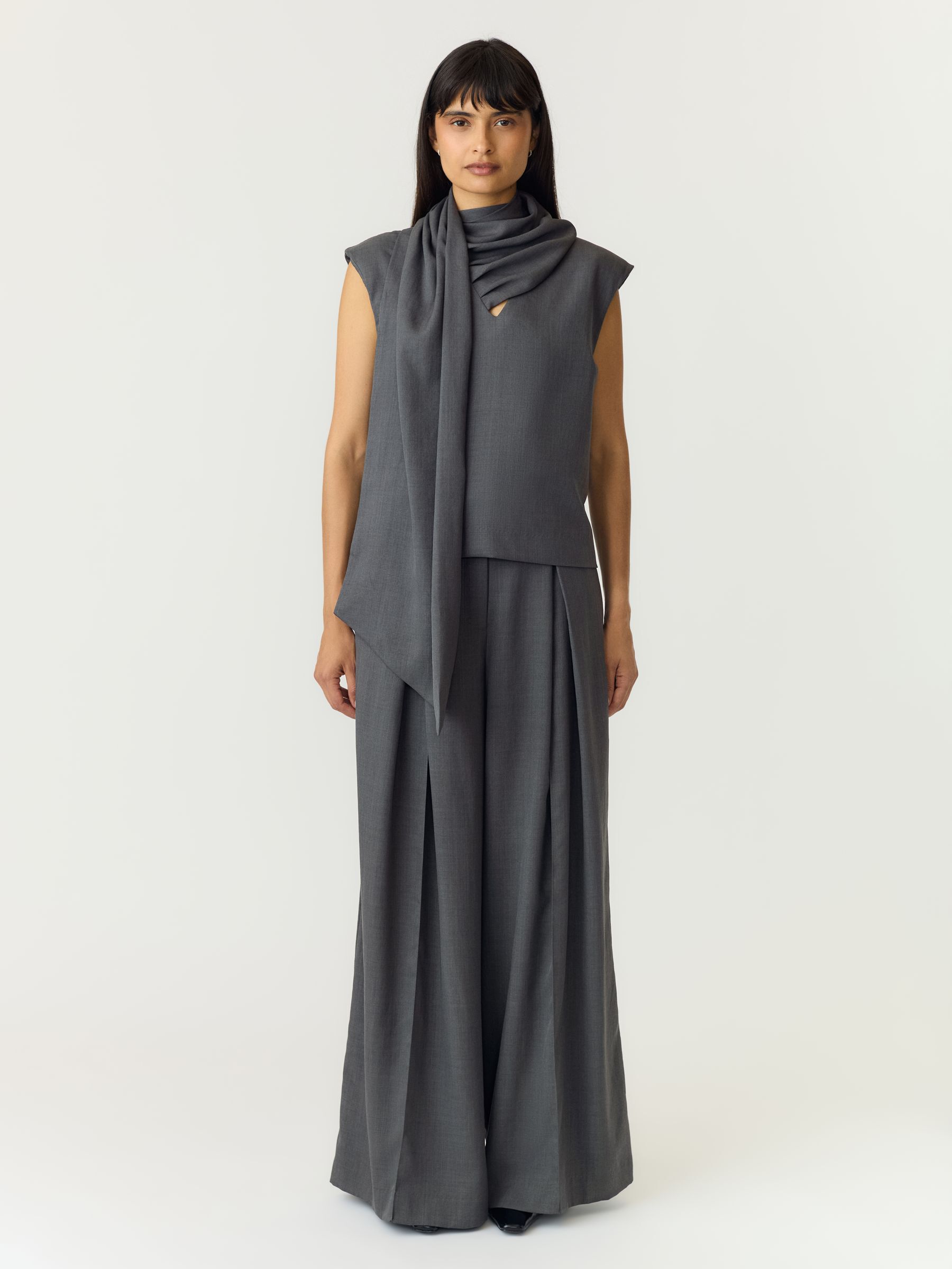 YASELURA SL SCARF TOP | Grey | YAS® Germany