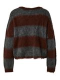 thumbnail Yastilde ls striped  knitted pullover, colour: dark grey melange, back