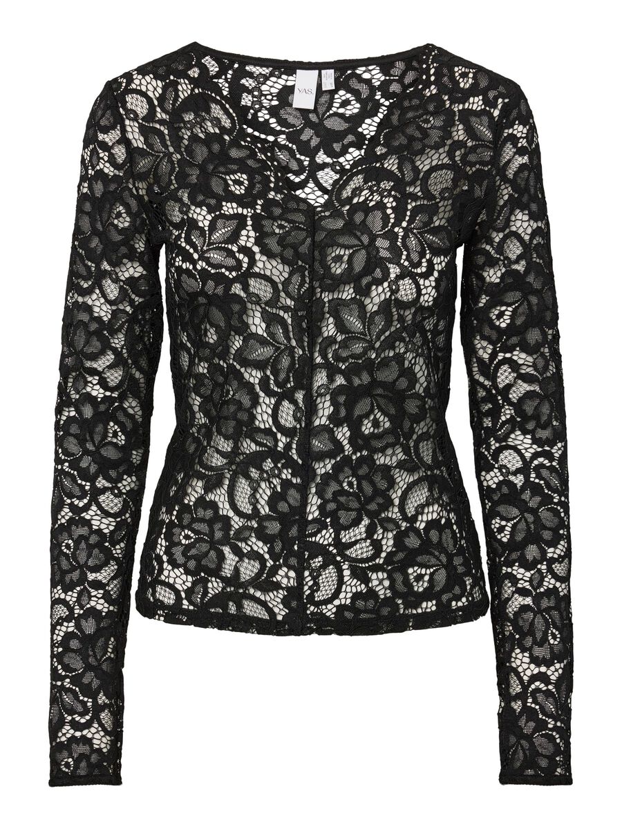 YAS YASLACEY LACE LONG SLEEVED TOP, Black, highres - 26039993_Black_001.jpg