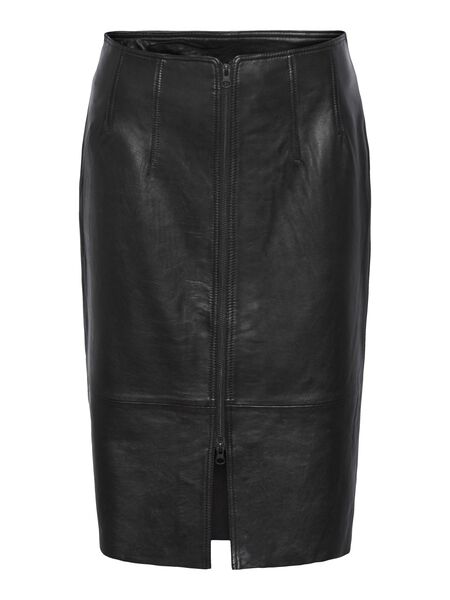Y.A.S YASMILLIE FALDA DE CUERO, Black, highres - 26030369_Black_001.jpg