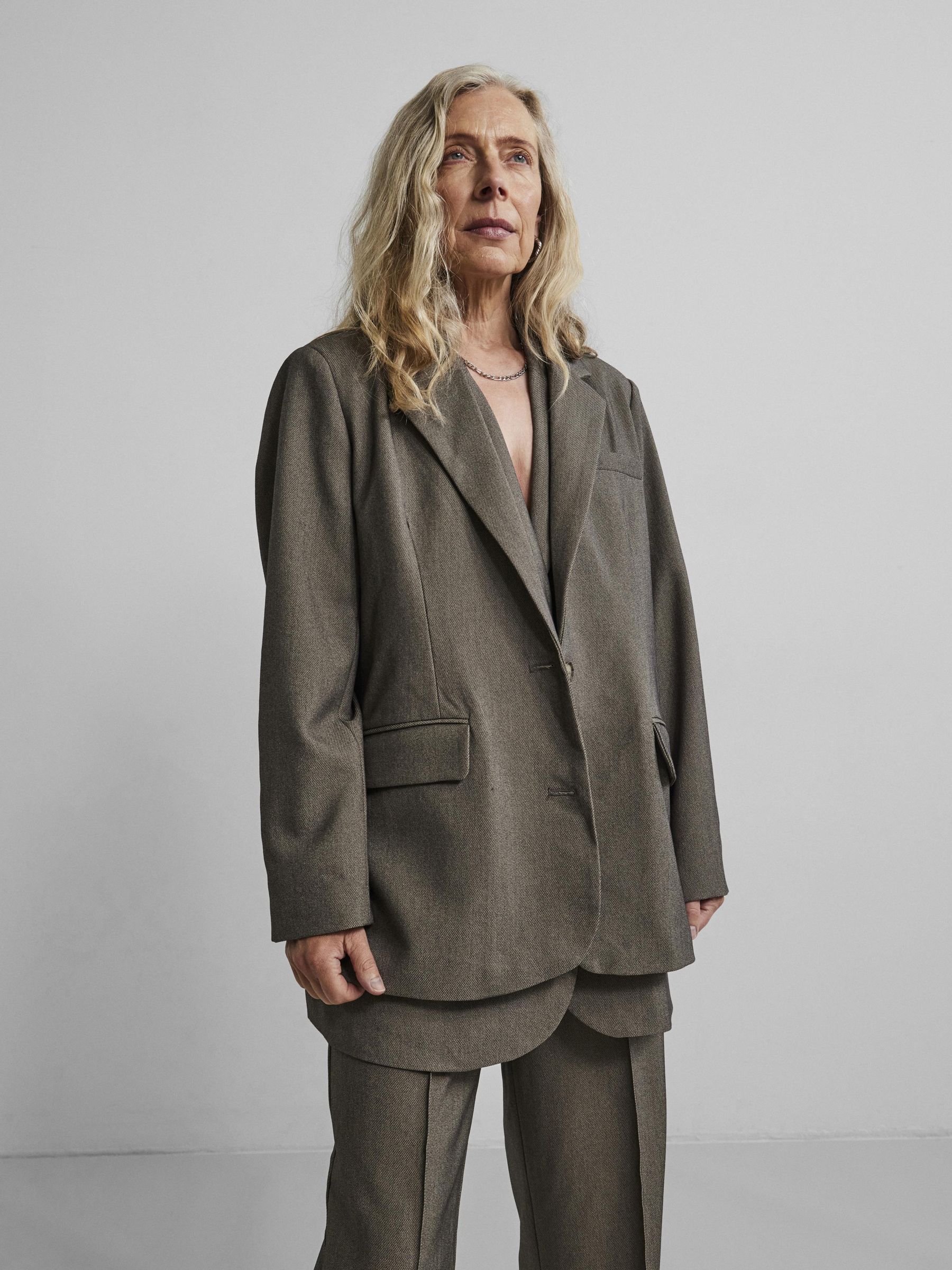Grey melange blazer clearance