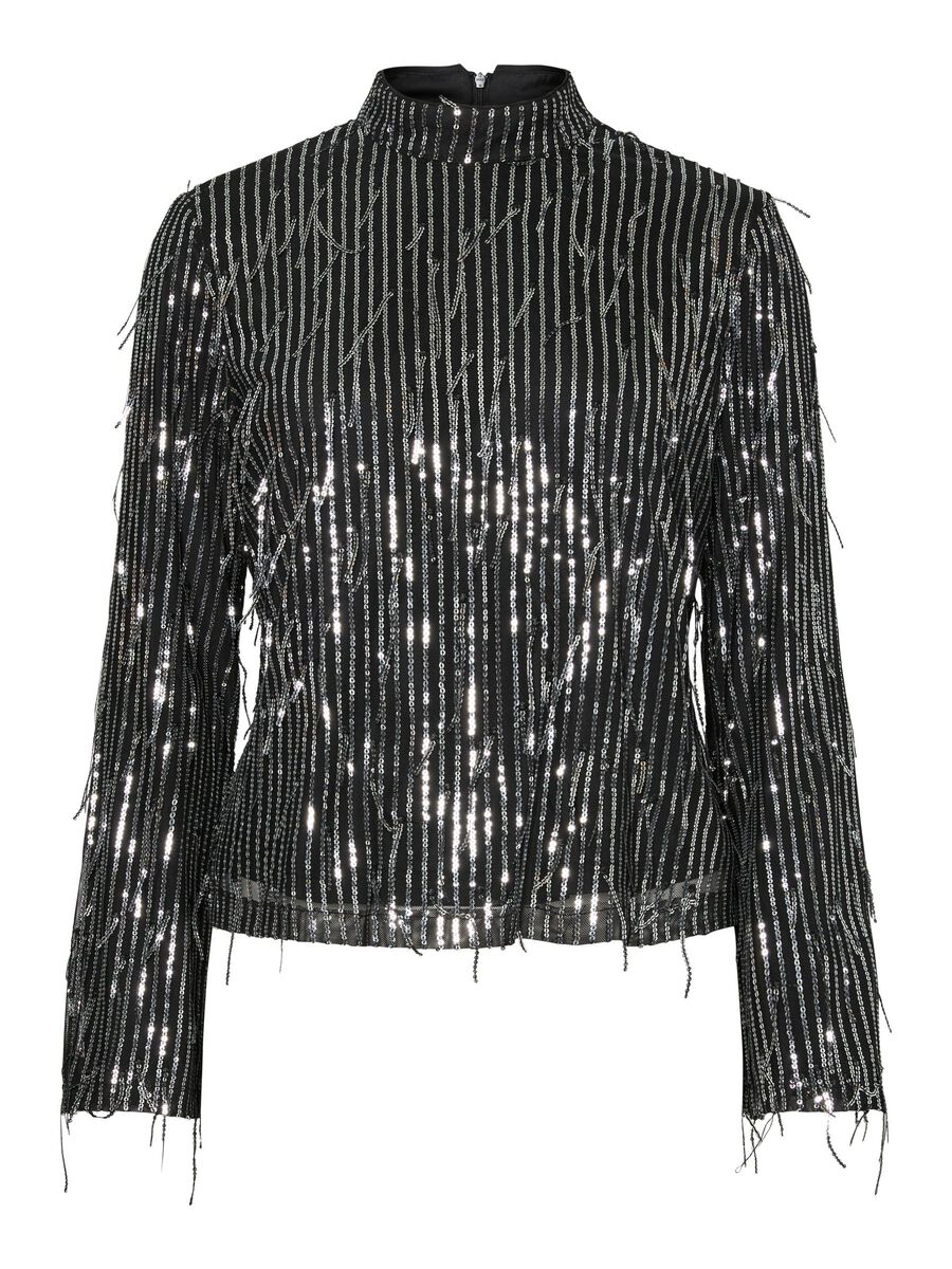 YAS YASLANTRA PALJETT FRANS LÅNGÄRMAD TOPP, Black, highres - 26038760_Black_001.jpg