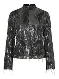 YAS YASLANTRA SEQUIN FRINGE LONG SLEEVED TOP, Black, highres - 26038760_Black_001.jpg