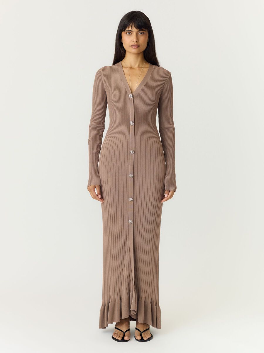Product tile image YASMIKLA KNITTED MAXI DRESS, Taupe Gray 26040145_TaupeGray