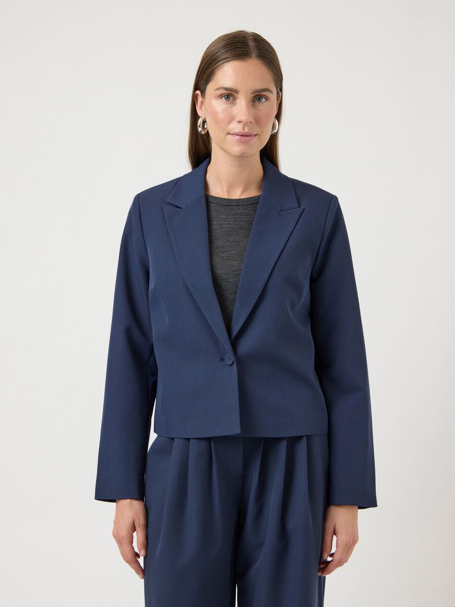 Product carousel image - YASDAKOTA CROPPED BLAZER, Navy Blazer | 1