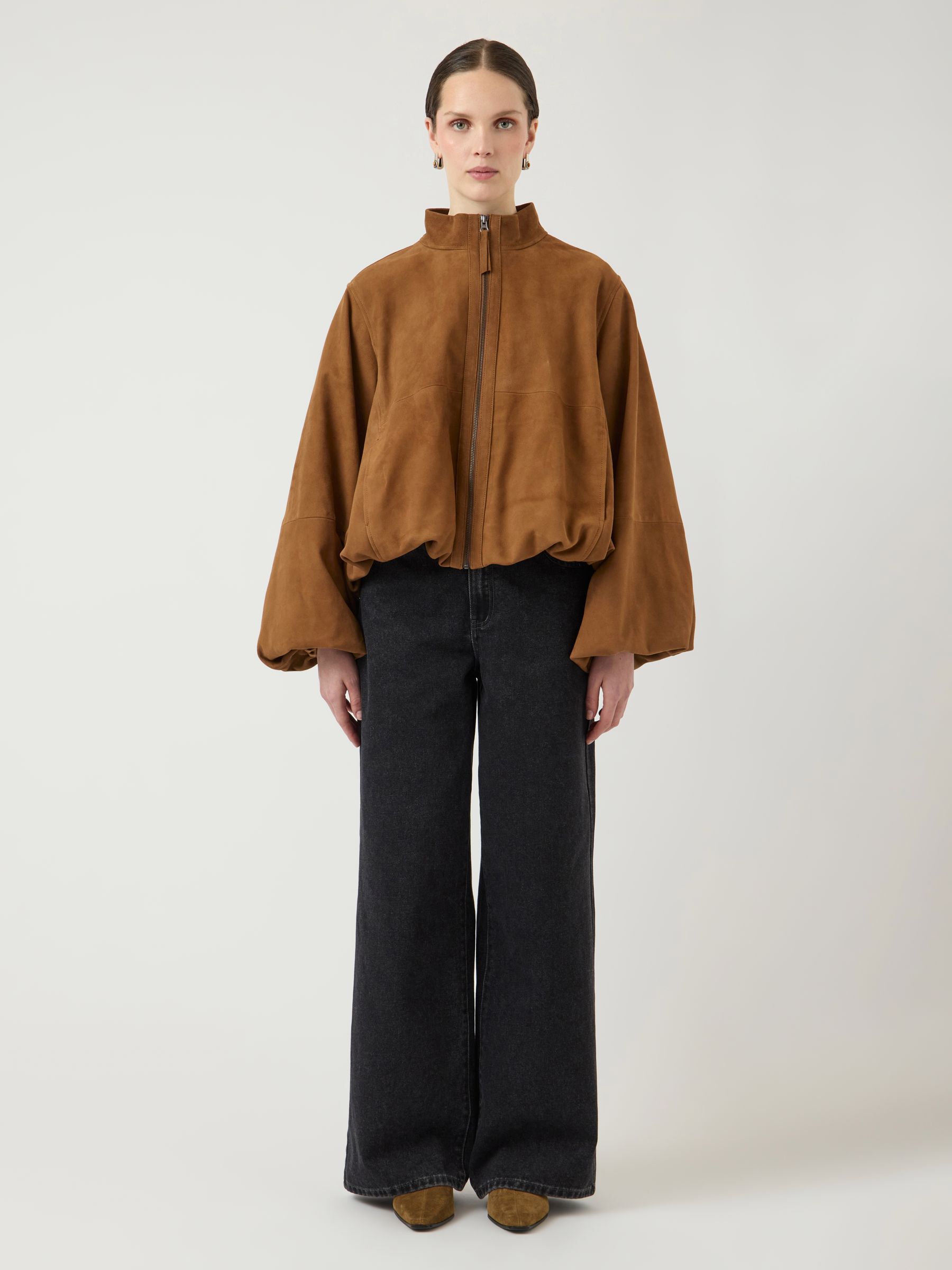 YASISABEL LEATHER SUEDE JACKET | Brown | YAS® Germany